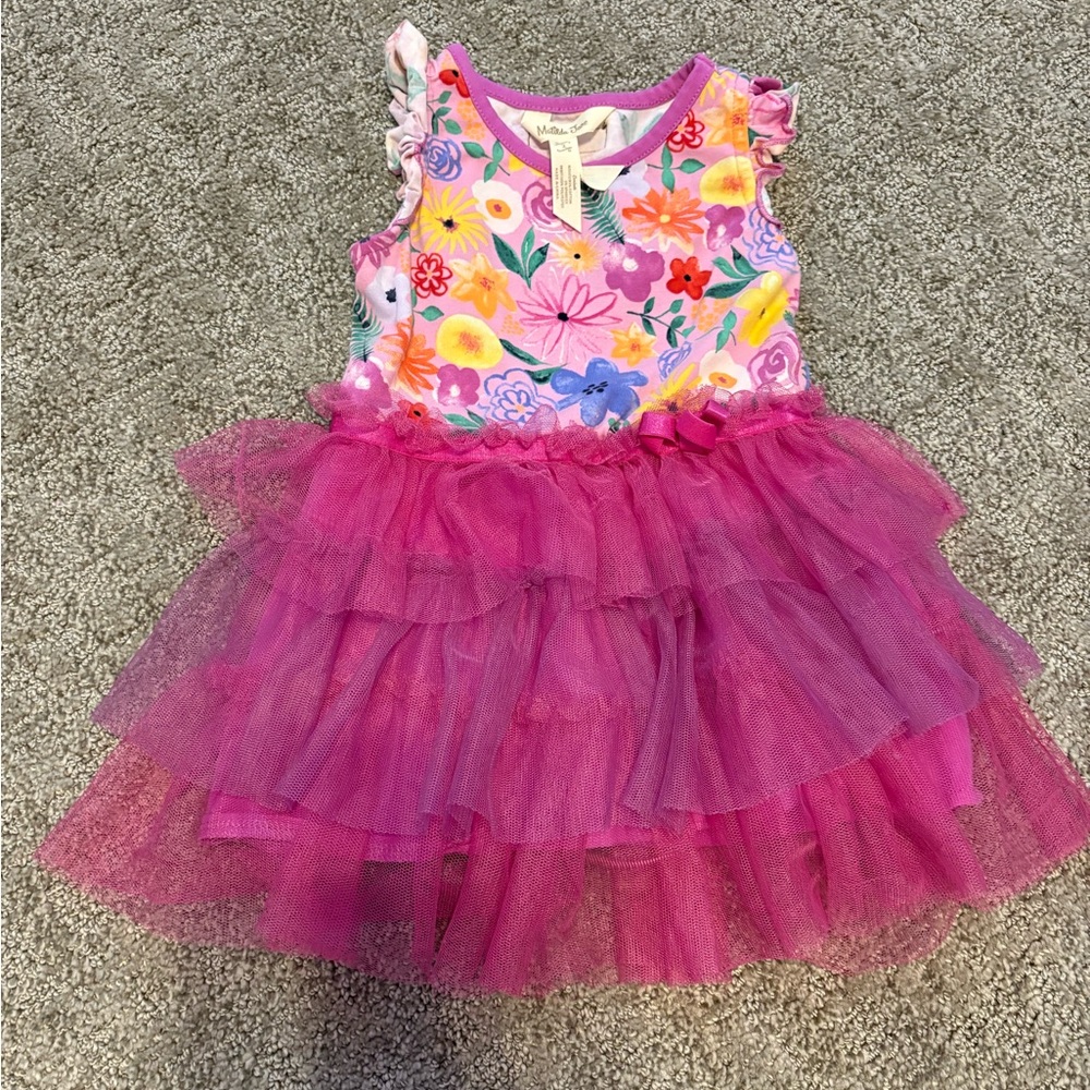 Floral Pink Ruffle Dress